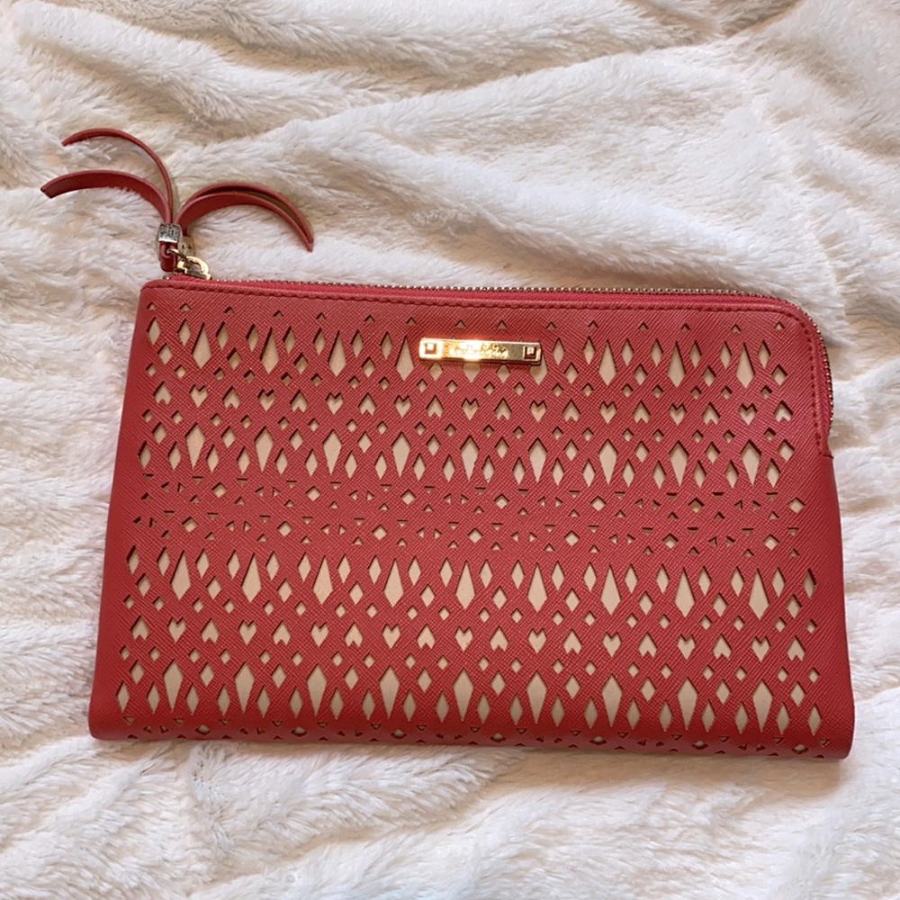 Coral laser cut clutch